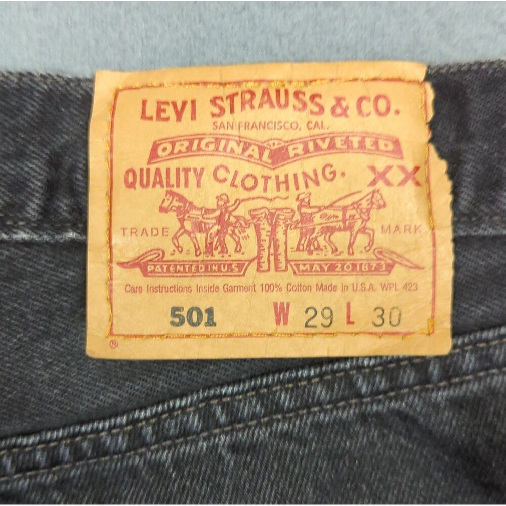 Levi's VTG Jeans Men's 29x30 Black 501 Straight Button Fly Denim Made In USA 90s
